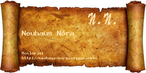 Neuhaus Nóra névjegykártya